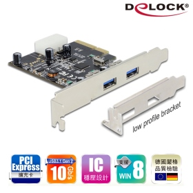 Delock USB3.1 TypeA母頭 PCIep擴充卡