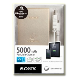 SONY CP-F5行動電源(5000mAh)香檳金  鋰聚合物電池